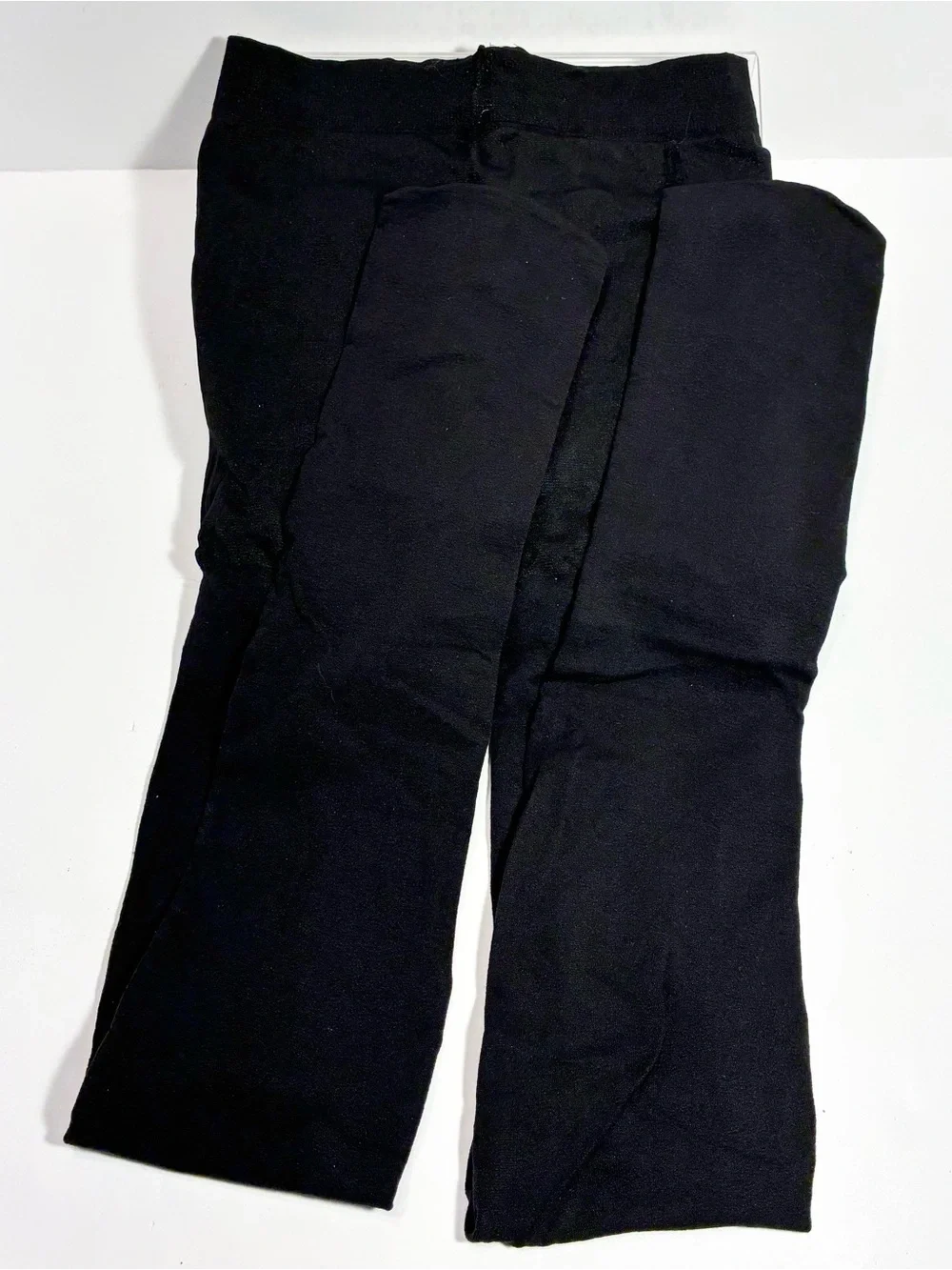 6 Pair Black Opaque Tights Lot: 1 Diamond Pattern, 5 Vintage Smooth, Size M/L